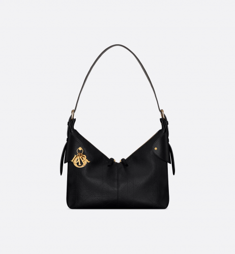 디올 Voyage 미디엄 백 블랙 플랫 매크로까나쥬 그레인 송아지 가죽 M2846UJVC_M900