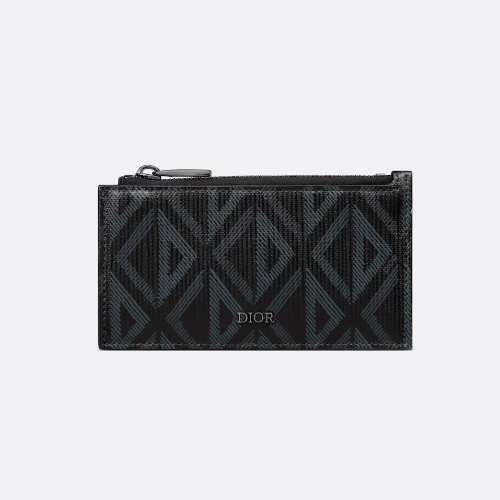 크리스찬디올 지퍼 카드 지갑 블랙 CD Diamond 캔버스 2ESBC250DCO_H43E